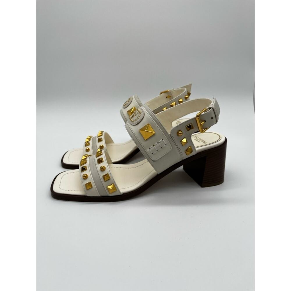 Valentino Garavani Vlogo Rockstud 60 Sandals Heeled White - 38.5 US 8.5 - Picture 3 of 15
